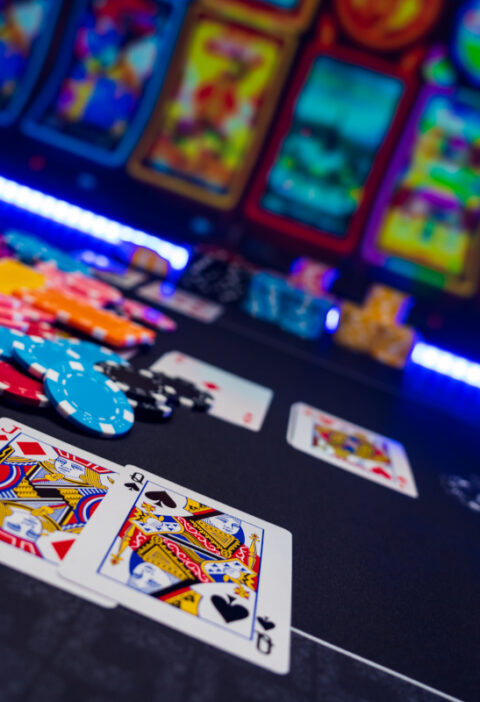 Poker cards at the casino