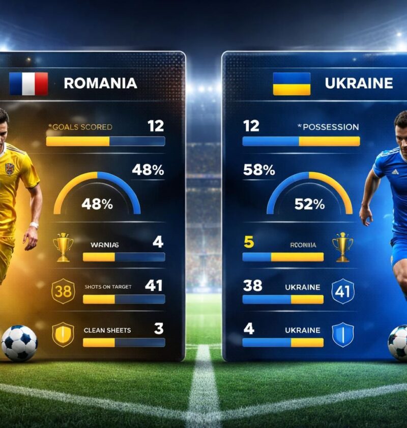 découvrez une analyse détaillée des statistiques et un pronostic pour le match entre roumanie et ukraine, avec une comparaison complète des performances des deux équipes.